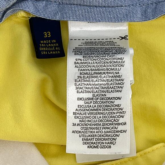 Polo Ralph Lauren yellow chino shorts 5.5” inseam Stretch Classic Fit - Picture 6 of 7